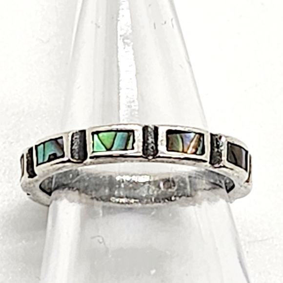 Sterling Silver Jewelry - Sterling Silver Abalone Channel Ring